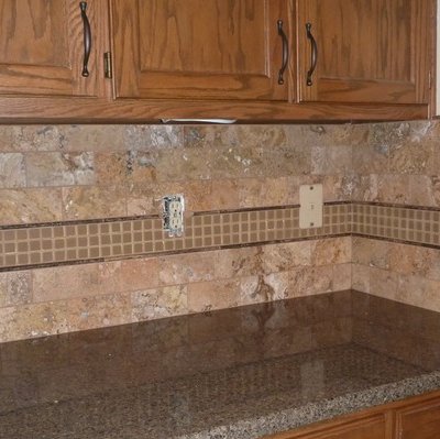 Weathered tile backsplash in New Palestine IN