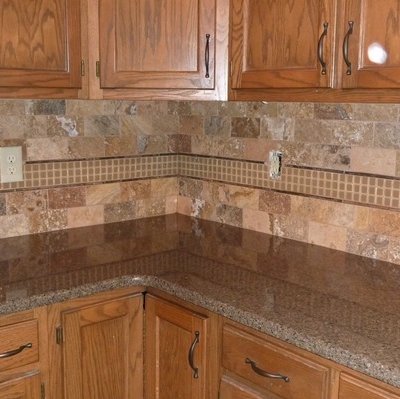 Rustic tile backsplash in Indianapolis