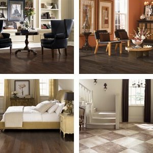 Collage of laminate flooring in Indianapolis homes